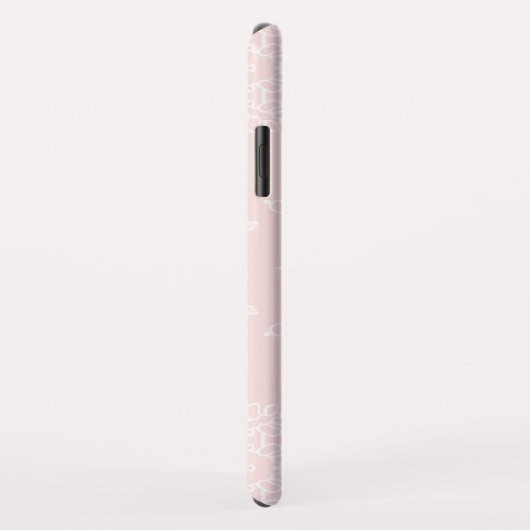 Blush Roze Sneeuwvlokken Kerstvakantie Monogram Case-Mate iPhone Case (Achterkant/rechts)