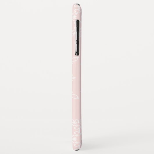 Blush Roze Sneeuwvlokken Kerstvakantie Monogram Case-Mate iPhone Case (Achterkant/links)