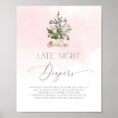 Blush roze sneeuwvlokken Late night diapers Poster (Voorkant)