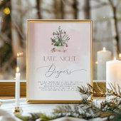 Blush roze sneeuwvlokken Late night diapers Poster