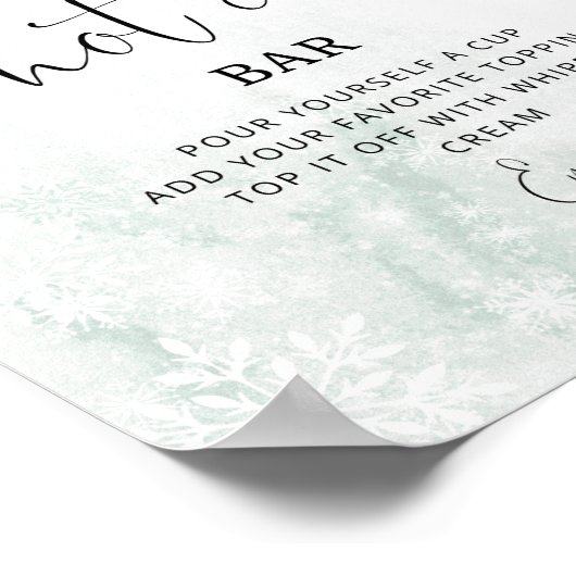 Blush roze snowflakes Hot cacaobar Poster (Hoek)