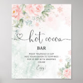 Blush roze snowflakes Hot cacaobar Poster (Voorkant)