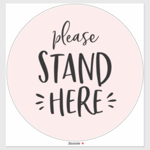 Blush Roze Sociale Afstand Covid-19 Vloer Marker Sticker