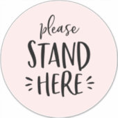 Blush Roze Sociale Afstand Covid-19 Vloer Marker Sticker (Voorkant)