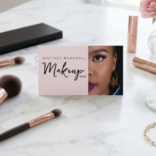 Blush Roze Sociale Pictogram Make-up Artiest Foto Visitekaartje