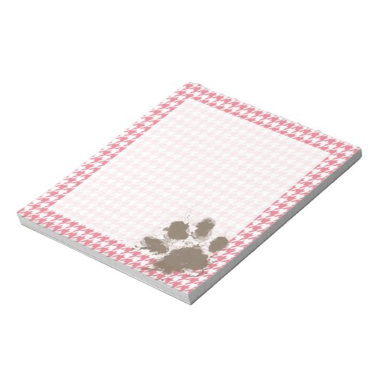 Blush Roze sound-and-and; Paw Print Notitieblok (Linkerzijde)