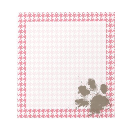Blush Roze sound-and-and; Paw Print Notitieblok (Voorkant)