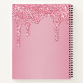 Blush roze sparkle Glitter Drift Monogram Notitieboek (Achterkant)