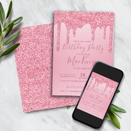 Blush roze sparkle glitter droogt elk jaar kaart