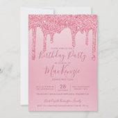 Blush roze sparkle glitter droogt elk jaar kaart (Voorkant)