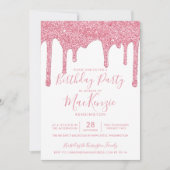 Blush roze sparkle glitter droogt elk jaar kaart (Voorkant)