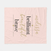 Blush roze, speciaal ontworpen briljant ideaal bre fleece deken (Voorkant (Horizontaal))