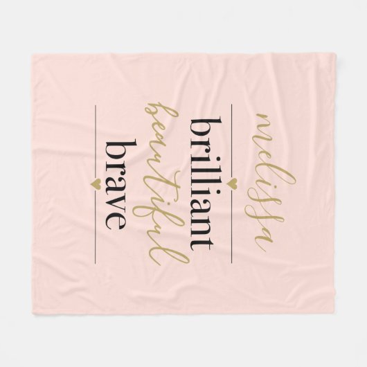 Blush roze, speciaal ontworpen briljant ideaal bre fleece deken (Voorkant (Horizontaal))