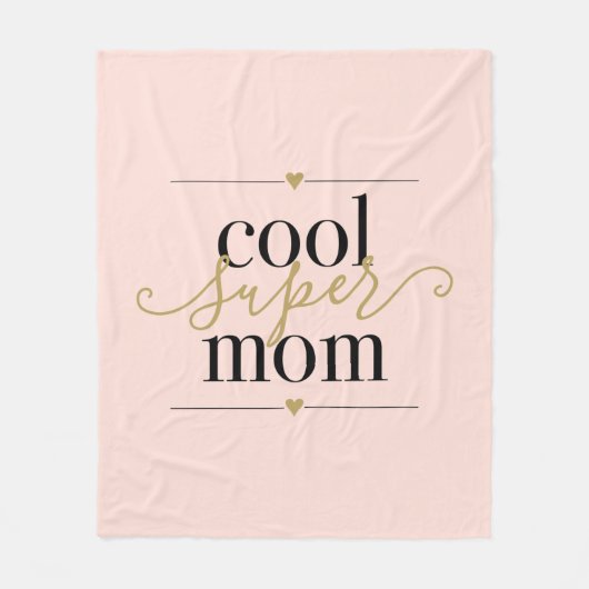 Blush Roze spoel Super Mam Modern Elegant Fleece Deken (Voorkant)