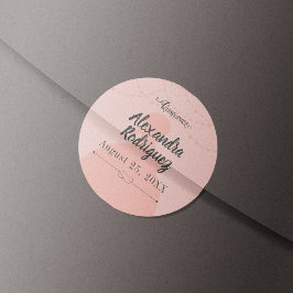 Blush roze & Steel Charro Silhouette Quinceanera Ronde Sticker