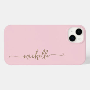 Blush Roze Stijlvol Meisje Minimal Goud Naam Scrip Case-Mate iPhone 14 Plus Hoesje