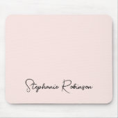 Blush Roze Stijlvol Script Gepersonaliseerd Monogr Muismat (Voorkant)