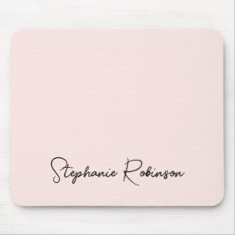 Blush Roze Stijlvol Script Gepersonaliseerd Monogr Muismat
