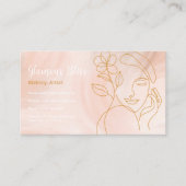 Blush Roze Stijlvolle Make-up Artiest Salon Visitekaartje (Voorkant)