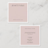 Blush Roze, stijlvolle, moderne luxe Vierkante Visitekaartje (Voorkant / Achterkant)