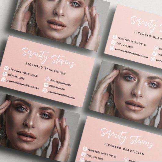 Blush Roze, stijlvolle schoonheidsspecialist Socia Visitekaartje