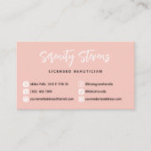 Blush Roze, stijlvolle schoonheidsspecialist Socia Visitekaartje (Voorkant)