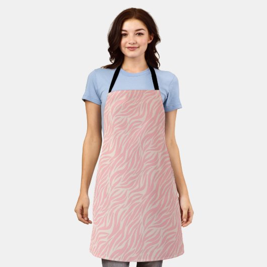 Blush roze stijlvolle tijgerstrepen schort (Gedragen)