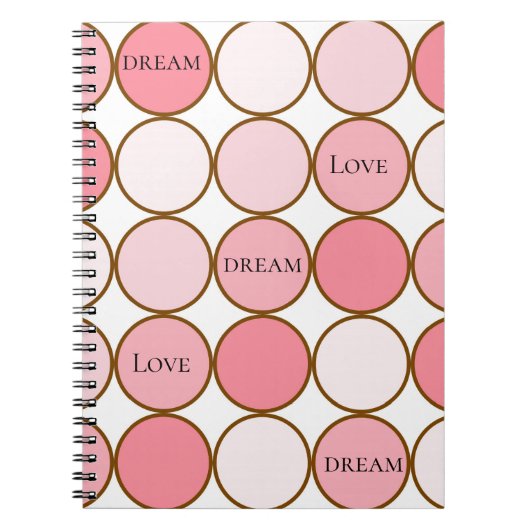 Blush Roze Stippen Dream Love Notitieboek (Voorkant)