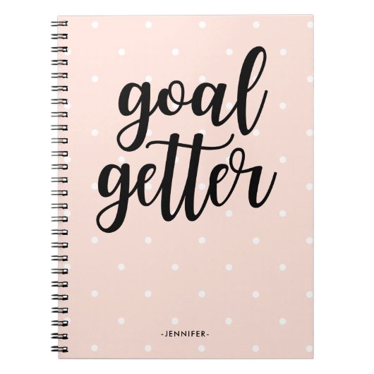 Blush Roze Stippen | Goal Getter Notitieboek (Voorkant)