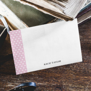 Blush roze Stippen Persoonlijke notitiekaarten Notitiekaartje