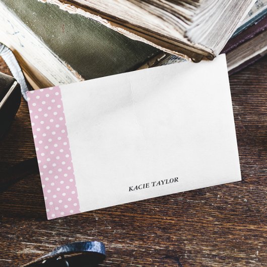 Blush roze Stippen Persoonlijke notitiekaarten Notitiekaartje