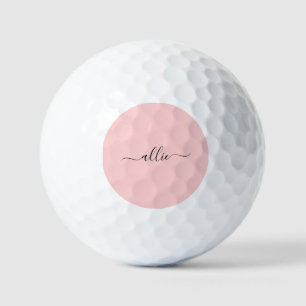 Blush Roze Stof Roze Moderne Minimalistische Naam Golfballen