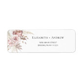 Blush Roze Stoffig Roos Bloemen Retouradres Etiket (Voorkant)