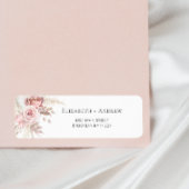Blush Roze Stoffig Roos Bloemen Retouradres Etiket