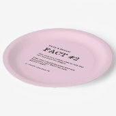 Blush roze stoffig roos Trouwpaar Feit Papieren Bordje (Gekanteld)