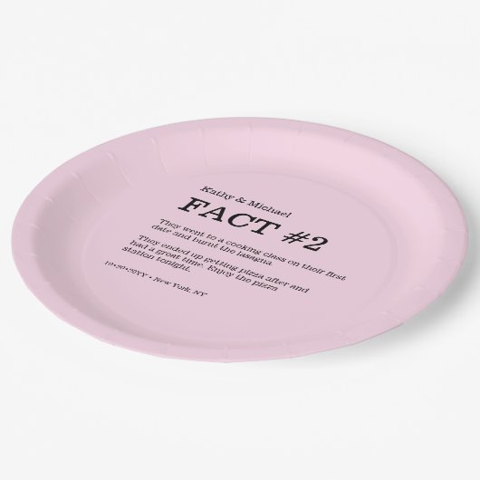 Blush roze stoffig roos Trouwpaar Feit Papieren Bordje (Gekanteld)