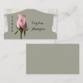 Blush Roze Stoffige Sage Bruiloft Tafel Plaats Kaa Plaatskaartje (Voorkant / Achterkant)
