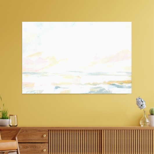 Blush Roze stralen zeeascape Fine Art Canvas afdru (Insitu (Woonkamer))