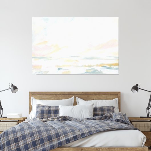 Blush Roze stralen zeeascape Fine Art Canvas afdru (Insitu (Slaapkamer))
