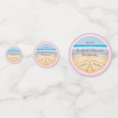 Blush roze strand bruiloft 2 harten confetti (Voorkanten)