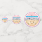 Blush roze strand bruiloft 2 harten confetti (Achterkanten)