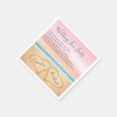 Blush Roze Strand Bruiloft 2 Harten Zand Leuke Fei Servet (Hoek)