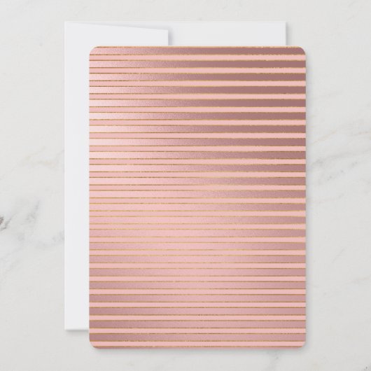 Blush roze streep bruids douche uitnodiging (Achterkant)