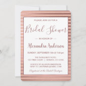 Blush roze streep bruids douche uitnodiging (Voorkant)