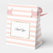 Blush Roze Streep Elegant Goud Baby shower Bedankdoosjes (Achterkant)