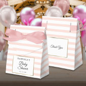 Blush Roze Streep Elegant Goud Baby shower Bedankdoosjes