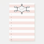 Blush roze streep op maat van lijst post-it® notes (Voorkant)