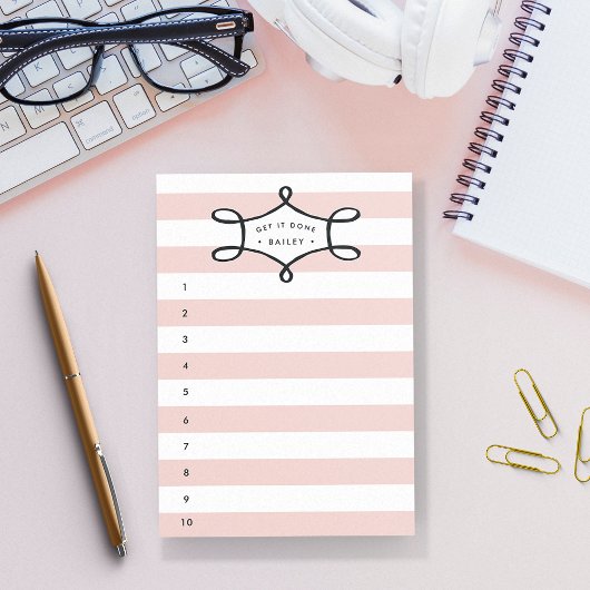 Blush roze streep op maat van lijst post-it® notes