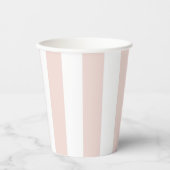 Blush roze strepen eenvoudige girly papieren bekers (Voorkant)