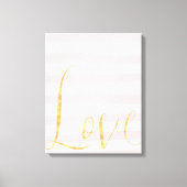 Blush Roze Strepen Gouden Liefde Canvas Afdruk (Voorkant)